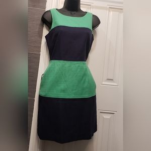 BANANA REPUBLIC Sleeveless Scoop Neck Color Block Dress w/ pockets Size 6